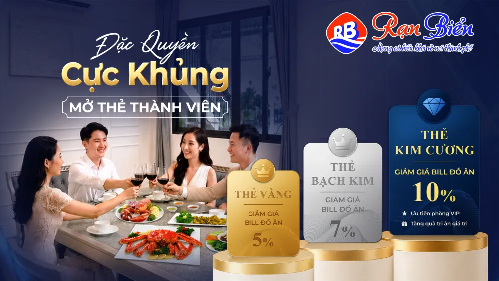 Chương Trình Thẻ Thành Viên Hải Sản Rạn Biển 2026 – Ưu Đãi Đến 10% Dành Cho Khách Hàng Thân Thiết